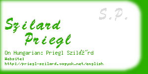 szilard priegl business card